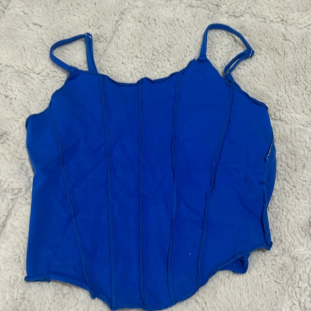 blue crop top